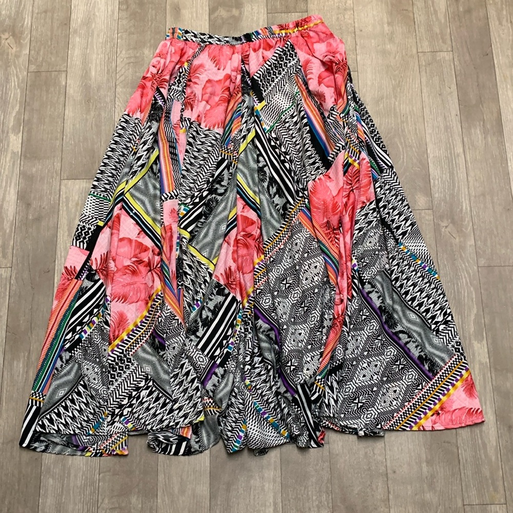 Magic Maxi Skirt - Pink and Black Patterned